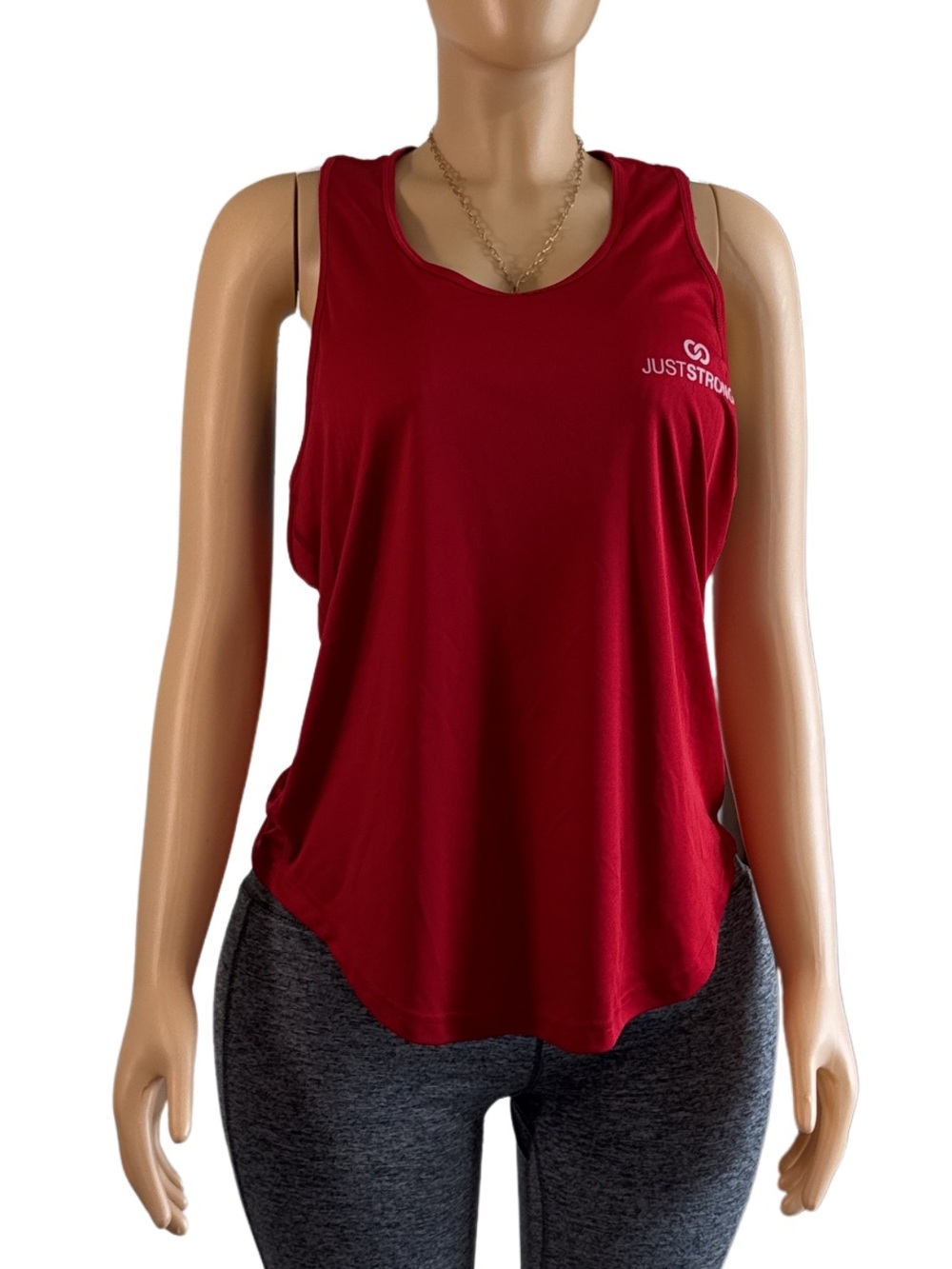 Just Strong Women's Vibrant Red Racerback Performance Tank